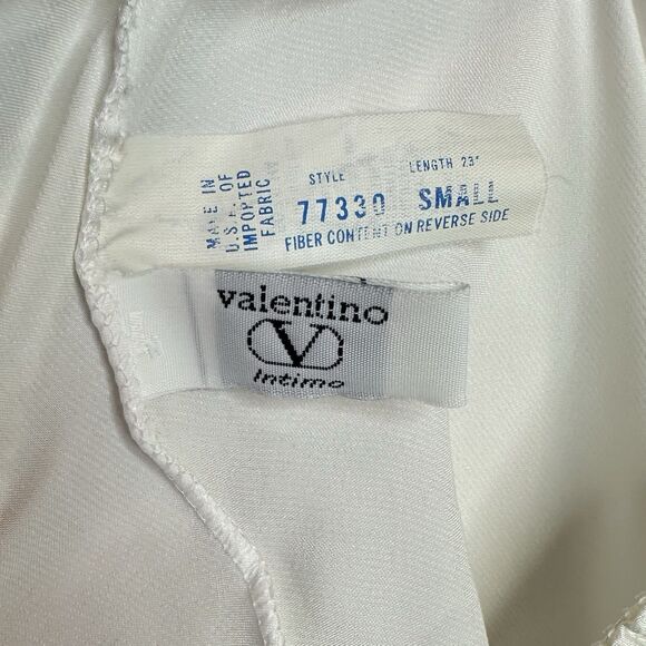 Valentino Intimio Vintage White Half Slip Small 25” Satin Lace Hem - Picture 5 of 5
